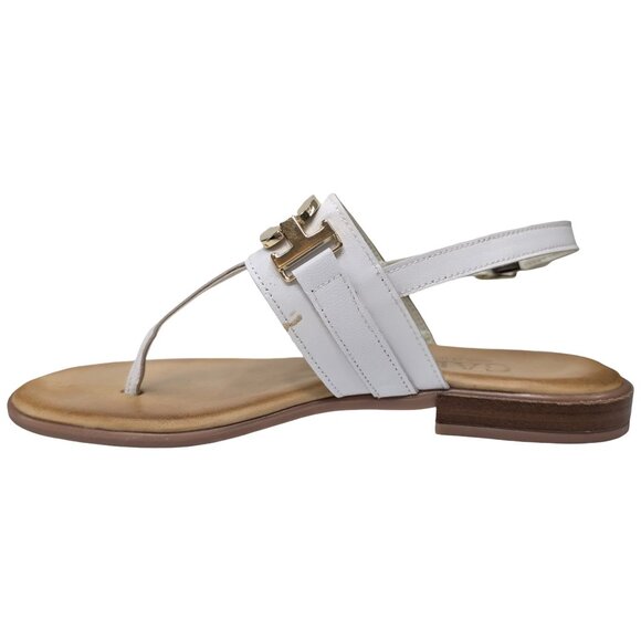 GAIA T Strap Leather Sandals Womens White Made In Italy EU 38 US 7.5 - Picture 2 of 12